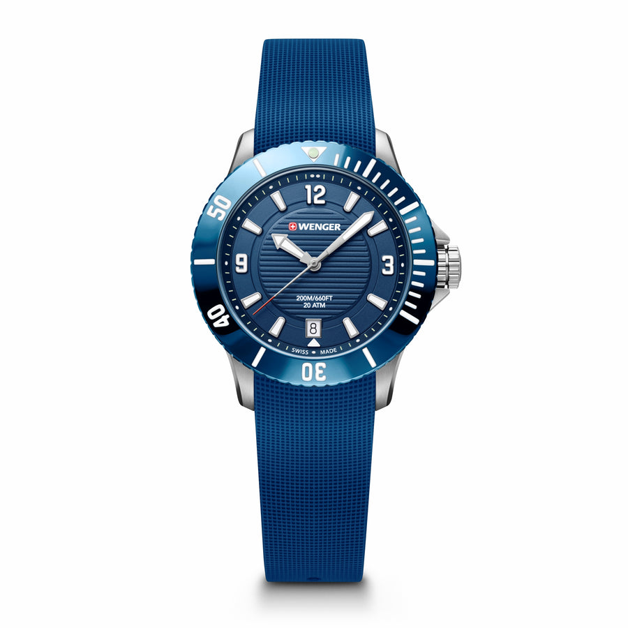 Seaforce Small 35 mm, Blue Dial, Blue Silicone Strap, Unisex Watch