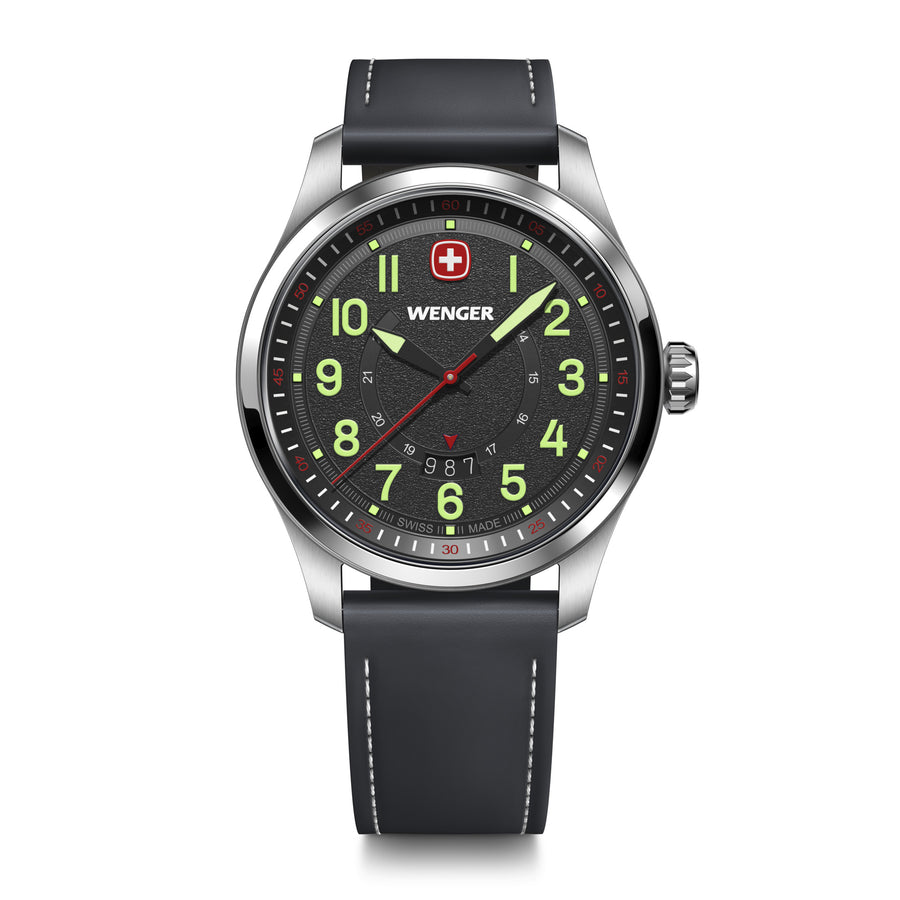 Terragraph 43 mm, Black Dial, Black Leather Strap, Men's Watch
