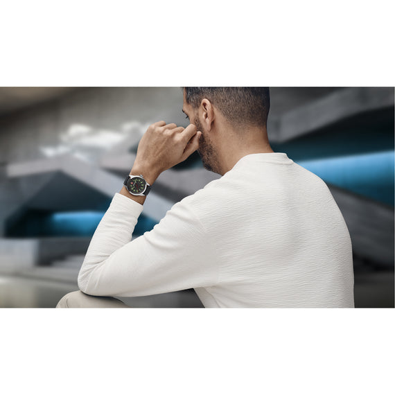 Terragraph 43 mm, Black Dial, Black Leather Strap, Men's Watch