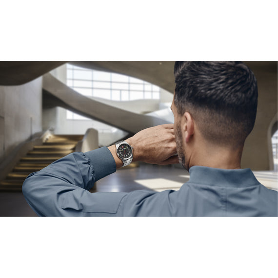 Terragraph 43 mm, Black Dial, Silver Stainless Steel Bracelet, Men's Watch