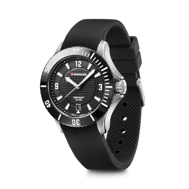 Seaforce Small 35 mm, Black Dial, Black Silicone Strap, Unisex Watch