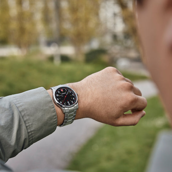 City Sport  42 mm, Black Dial, SS Bracelet, Men's Watch