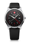 City GMT, 42 mm, Black Dial, Black Silicone Strap, Men's Watch