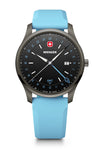 City GMT, 42 mm, Black Dial, Blue Silicone Strap, Men's Watch