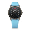 City GMT, 42 mm, Black Dial, Blue Silicone Strap, Men's Watch