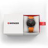 City GMT, 42 mm, Black Dial, Orange Silicone Strap, Men's Watch
