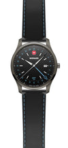 City GMT, 42 mm, Black Dial, Black Leather Strap, Men's Watch