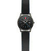 City GMT, 42 mm, Black Dial, Black Leather Strap, Men's Watch