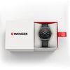 City GMT, 42 mm, Black Dial, Black Leather Strap, Men's Watch