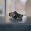 City GMT, 42 mm, Black Dial, Black Leather Strap, Men's Watch
