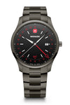 City GMT, 42 mm, Black Dial, Black Ice Stainless Steel Bracelet, Men's Watch