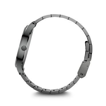 City GMT, 42 mm, Black Dial, Black Ice Stainless Steel Bracelet, Men's Watch