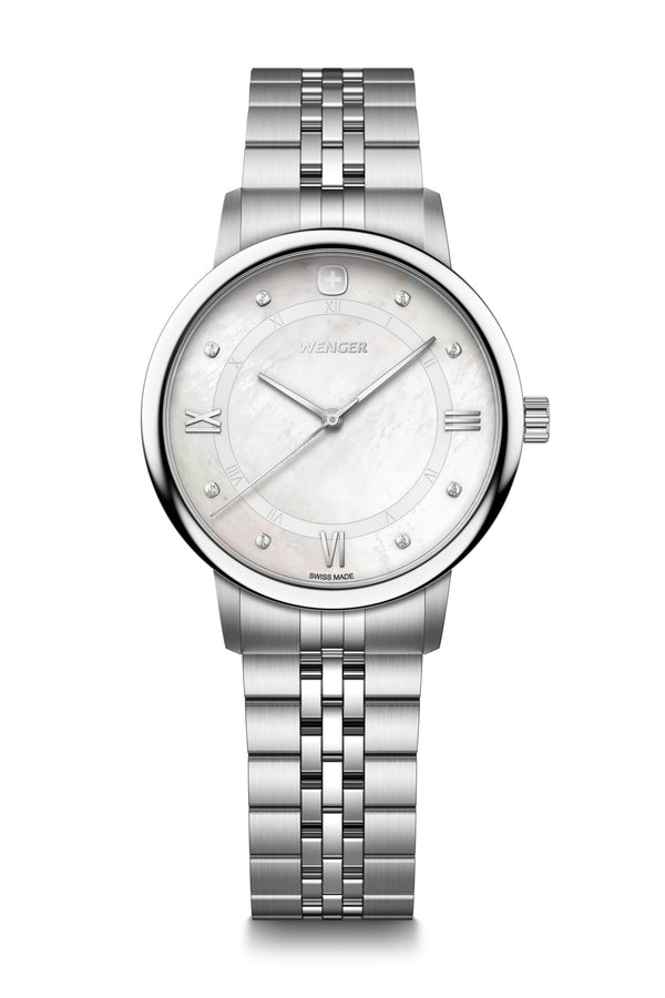 Urban Donnissima, 35 mm, White Dial, Silver Stainless Steel Bracelet, Women's Watch