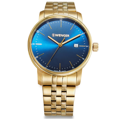 Urban Classic 42 mm, Blue Dial, Gold SS Bracelet, Men's Watch
