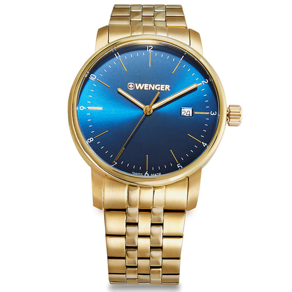 Urban Classic 42 mm, Blue Dial, Gold SS Bracelet, Men's Watch