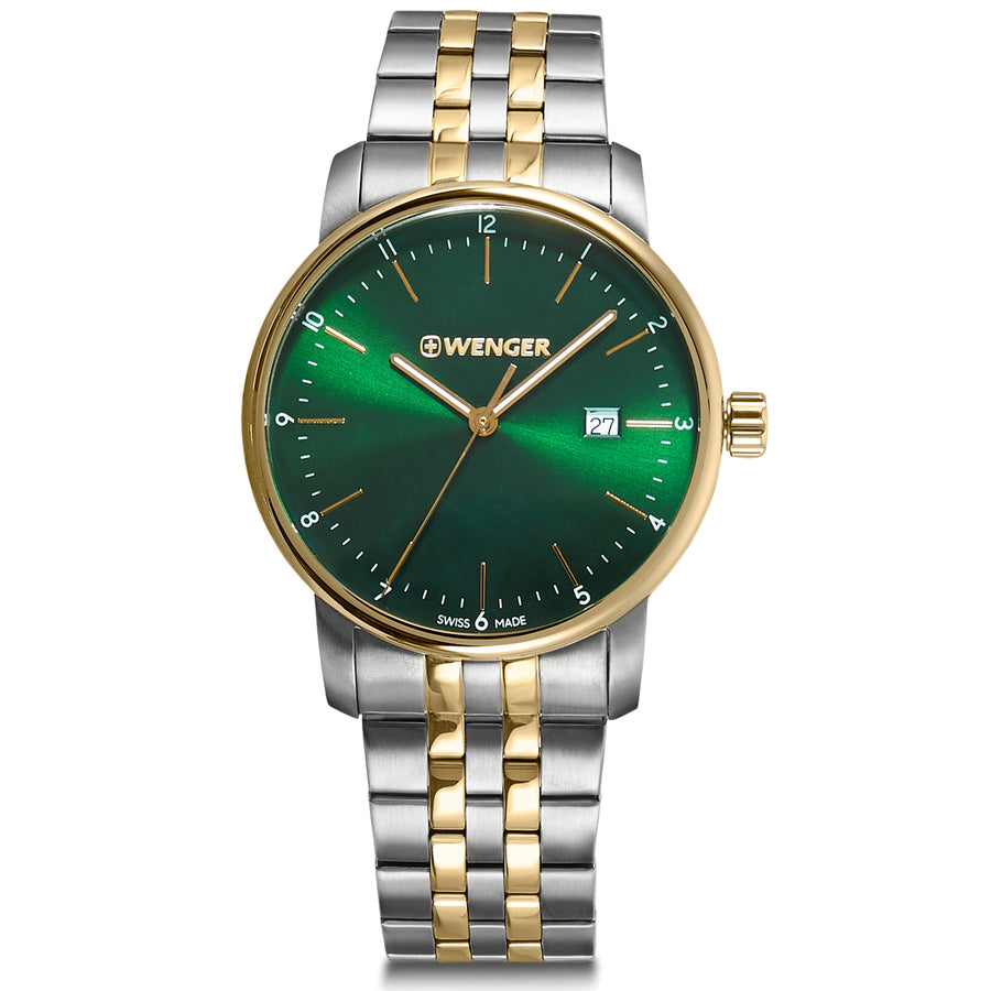 Urban Classic 42 mm, Green Dial, Silver/Gold SS Bracelet, Men's Watch