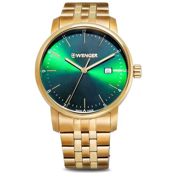 Urban Classic 42 mm, Green Dial, Gold SS Bracelet, Men's Watch
