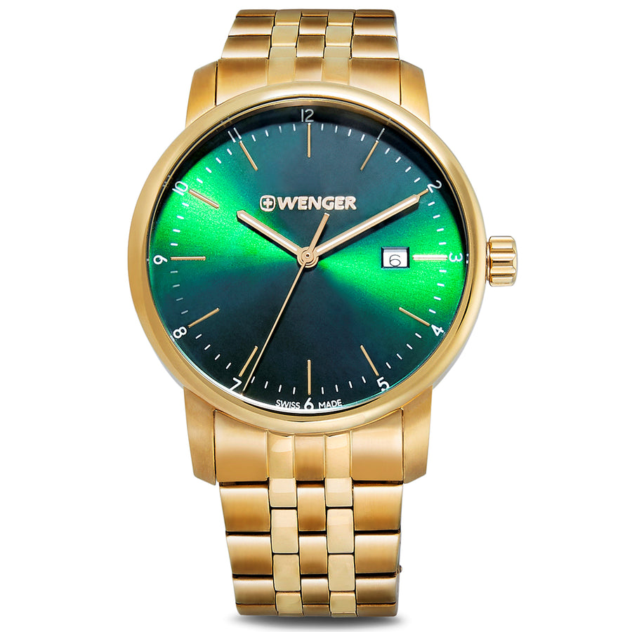 Urban Classic 42 mm, Green Dial, Gold SS Bracelet, Men's Watch