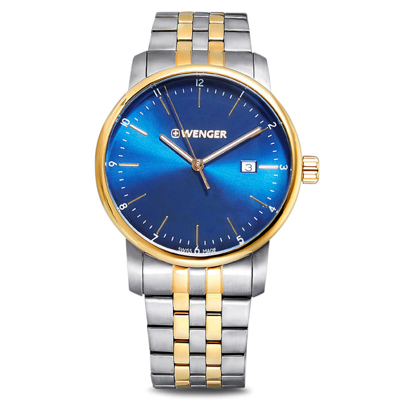 Urban Classic 42 mm, Blue Dial, Silver/Gold SS Bracelet, Men's Watch