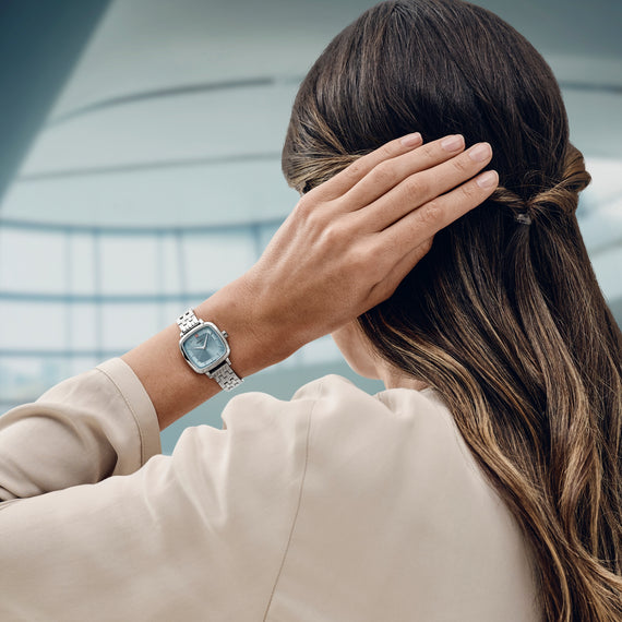 Vintage Classic Light Blue Dial, 27mm, Stainless Steel Strap, Women's Watch