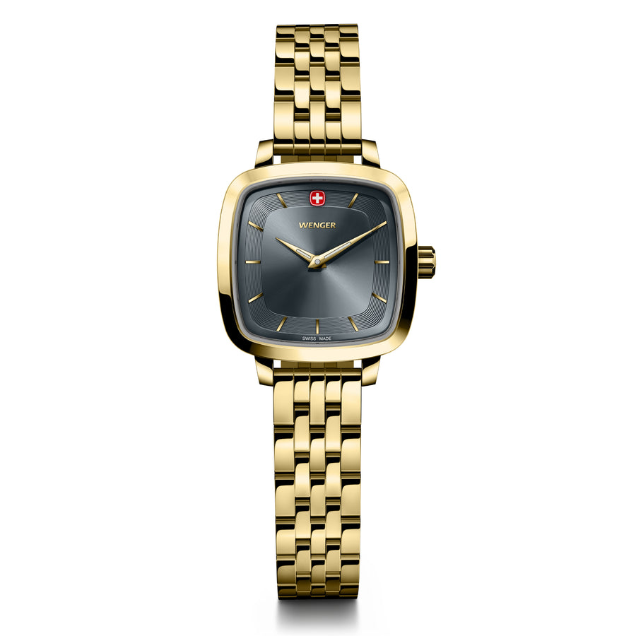 Vintage Classic Grey Dial, 27mm, Gold-Toned Strap, Women's Watch