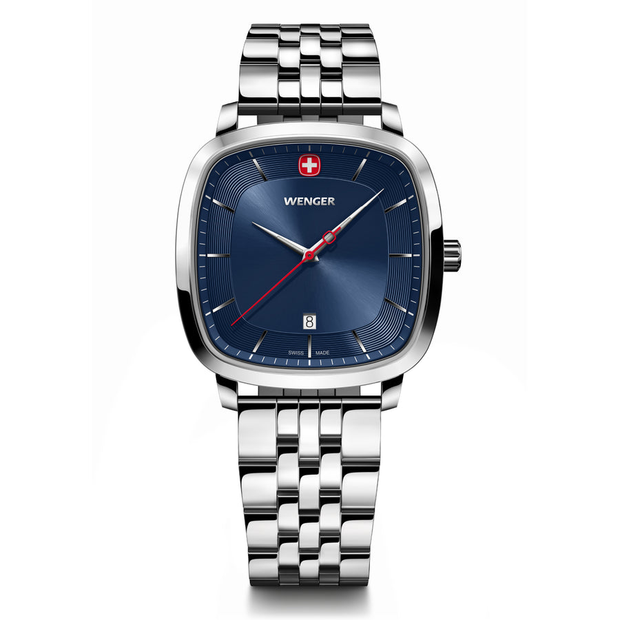 Vintage Classic Blue Dial, 37mm, Stainless Steel Strap, Men's Watch