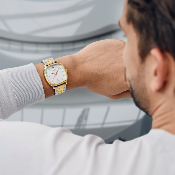 Vintage Classic White Dial, 37mm, Dual-Toned Strap, Men's Watch