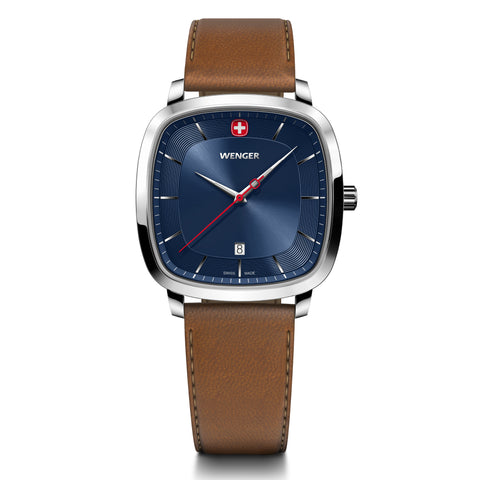 Vintage Classic Blue Dial, 37mm, Leather Strap, Men's Watch