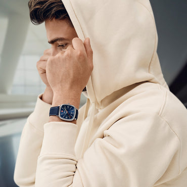 Vintage Sport  37 mm, Blue Dial, Leather Strap, Men's Watch