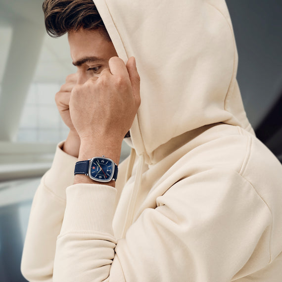 Vintage Sport  37 mm, Blue Dial, Leather Strap, Men's Watch