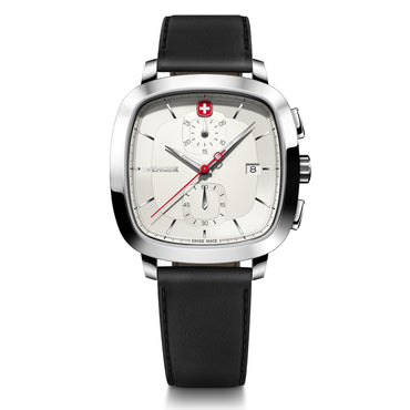 Vintage Classic Chrono 40 mm, White Dial, Leather Strap, Men's Watch