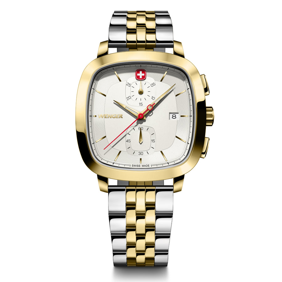 Vintage Classic Chrono 40 mm, White Dial, SS Bracelet, Men's Watch