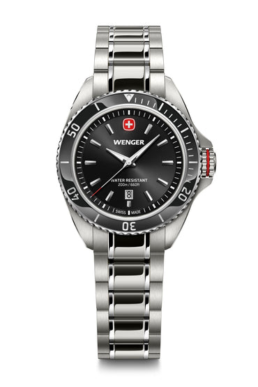 Executive, 34 mm, Black Dial, Silver Stainless Steel Bracelet, Women's Watch
