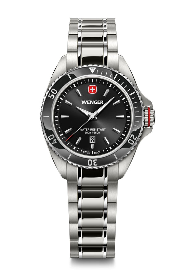 Executive, 34 mm, Black Dial, Silver Stainless Steel Bracelet, Women's Watch