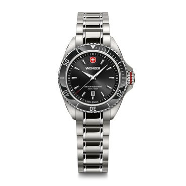 Executive, 34 mm, Black Dial, Silver Stainless Steel Bracelet, Women's Watch