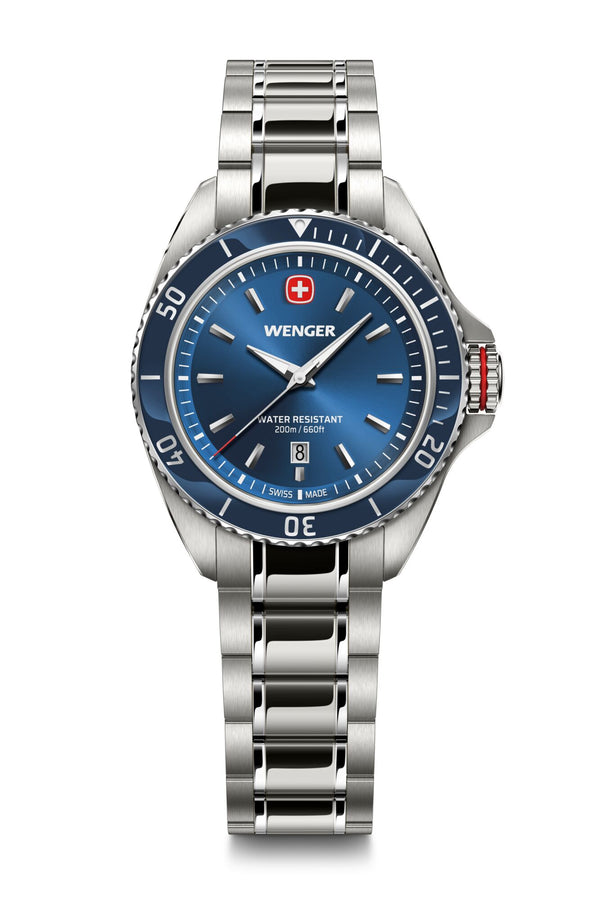 Executive, 34 mm, Blue Dial, Silver Stainless Steel Bracelet, Women's Watch