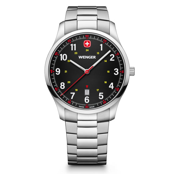 City Sport  42 mm, Black Dial, SS Bracelet, Men's Watch