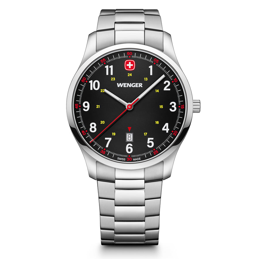 City Sport  42 mm, Black Dial, SS Bracelet, Men's Watch