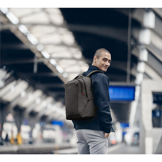 MX, MX Professional, 16" Laptop Backpack with 10" Tablet Pocket, Heather Grey