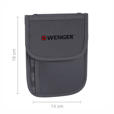 Travel Acc Refresh, RFID Travel Document Neck Pouch, Grey