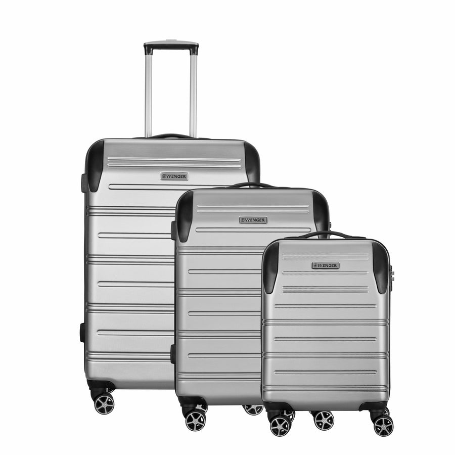 3 Pc Static Pro Cabin, Medium, Large Hardside Luggage ABS Grey