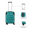 Static-Pro Carry-on Hardside Luggage ABS Teal