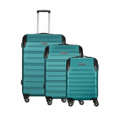 3 Pc Static Pro Cabin, Medium, Large Hardside Luggage ABS Teal