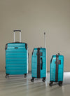 3 Pc Static Pro Cabin, Medium, Large Hardside Luggage ABS Teal