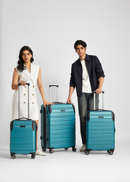 3 Pc Static Pro Cabin, Medium, Large Hardside Luggage ABS Teal