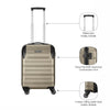 Static Carry-On Hardside Luggage ABS Gold