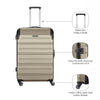 Static Large Hardside Luggage ABS Gold