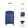 Fiero Pro Large Softside Suitcase Luggage Polyester Blue/Orange