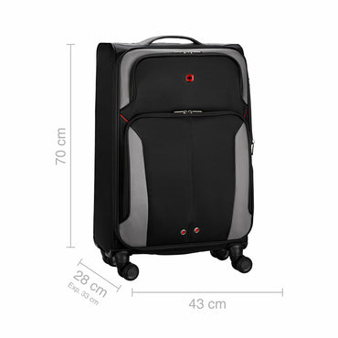 Castic Pro Medium Softside Luggage Polyester, Charcoal