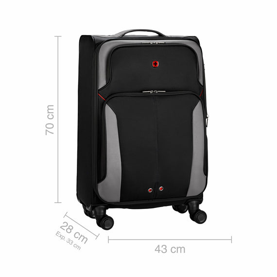 Castic Pro Medium Softside Luggage Polyester, Charcoal